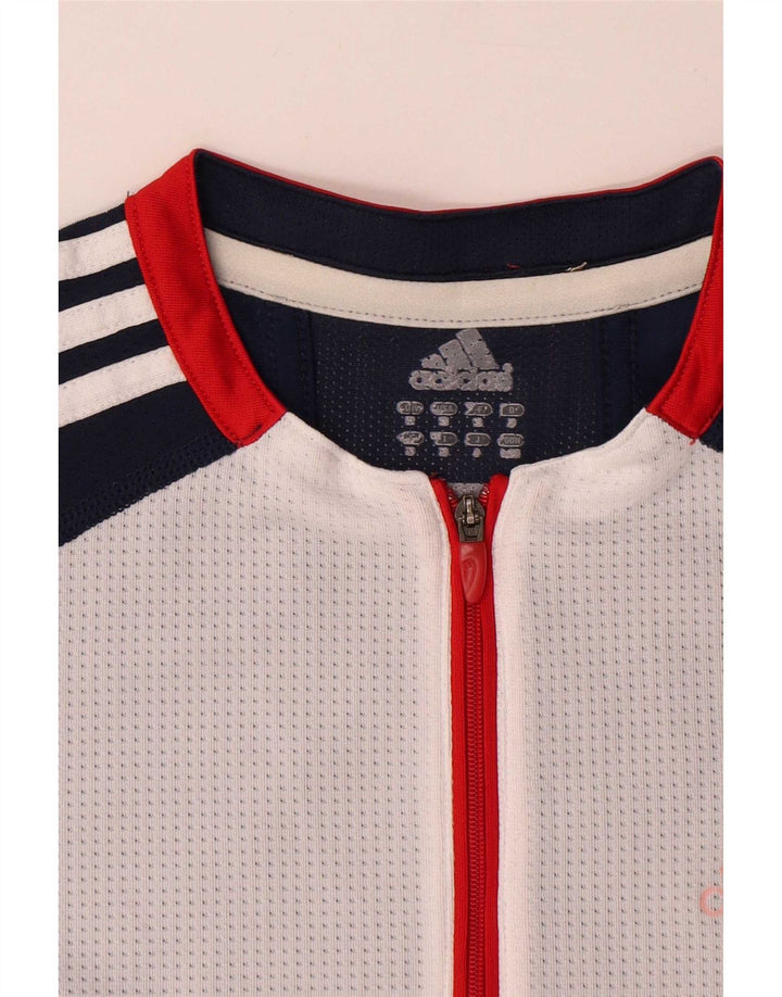 Adidas Masculino Climacool Zip Neck Camiseta Top Médio Azul Marinho Colourblock