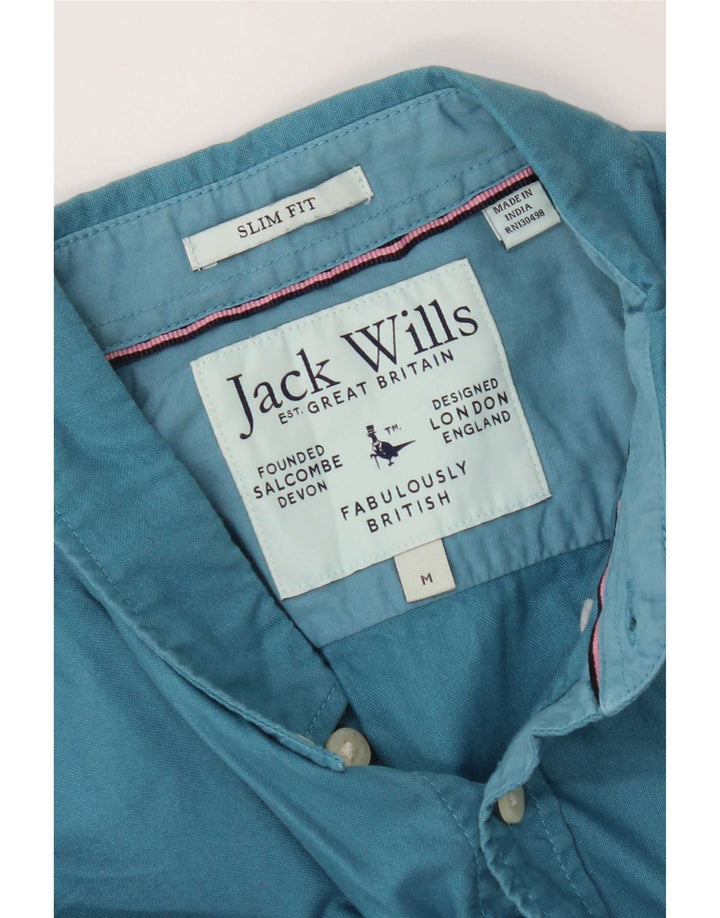 Camisa masculina slim fit Jack Wills azul médio