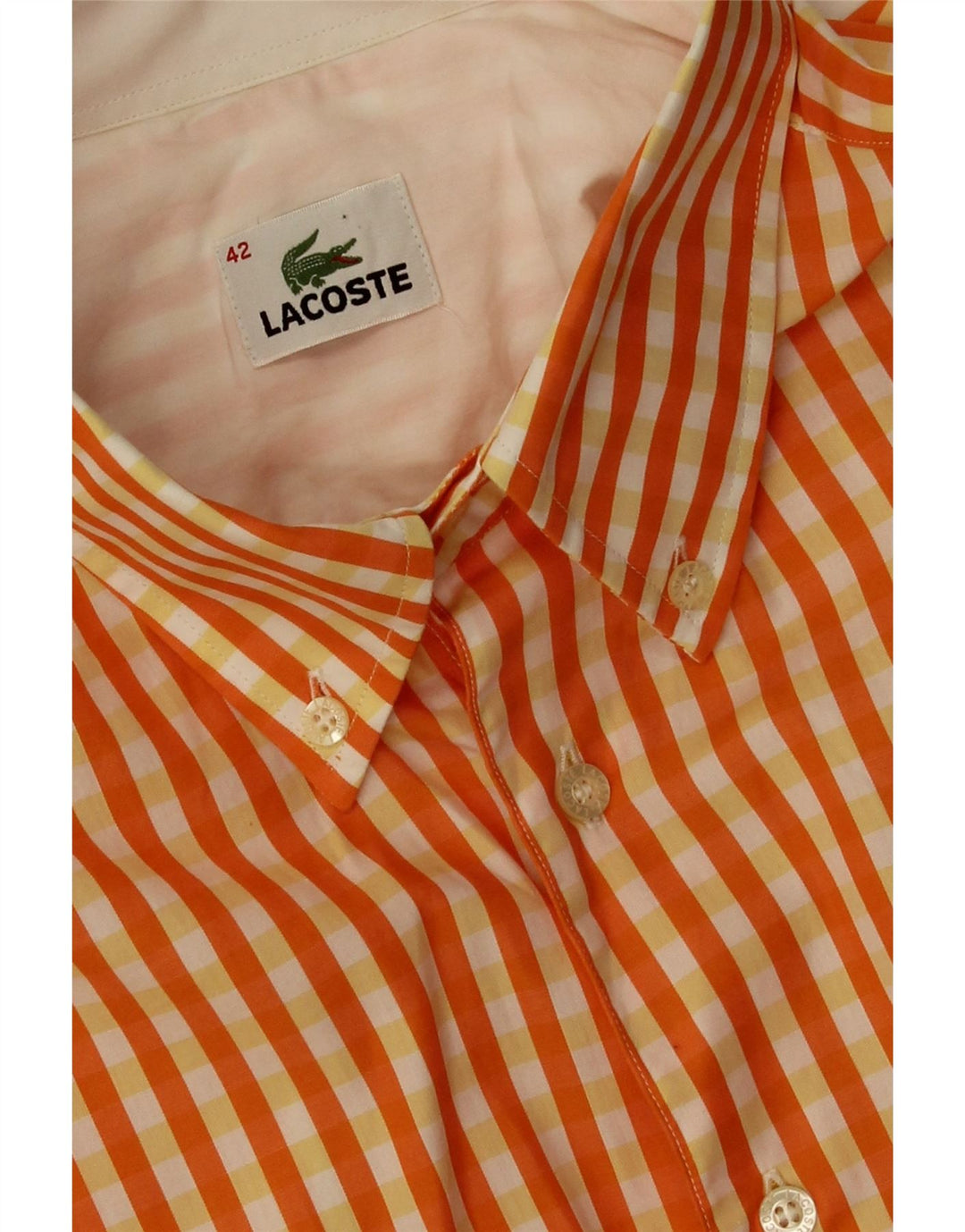 Camisa masculina Lacoste tamanho 42 grande laranja guingão