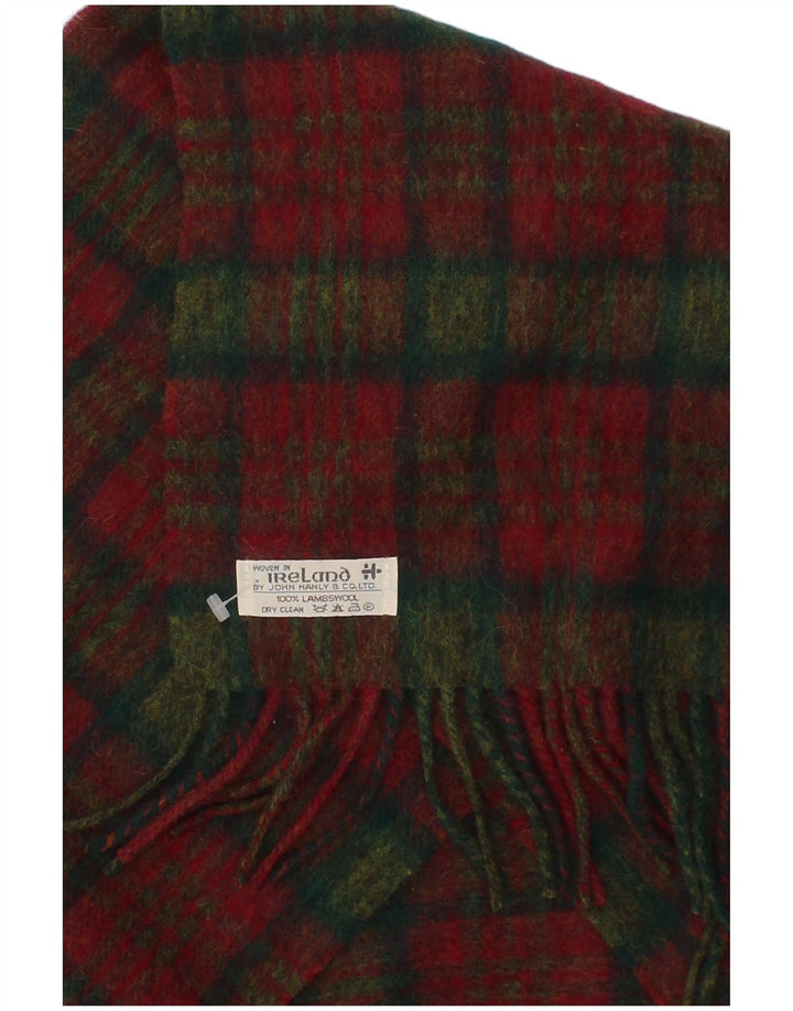Lenço retangular feminino John Hanly&Co Ltd tamanho único xadrez vermelho clássico
