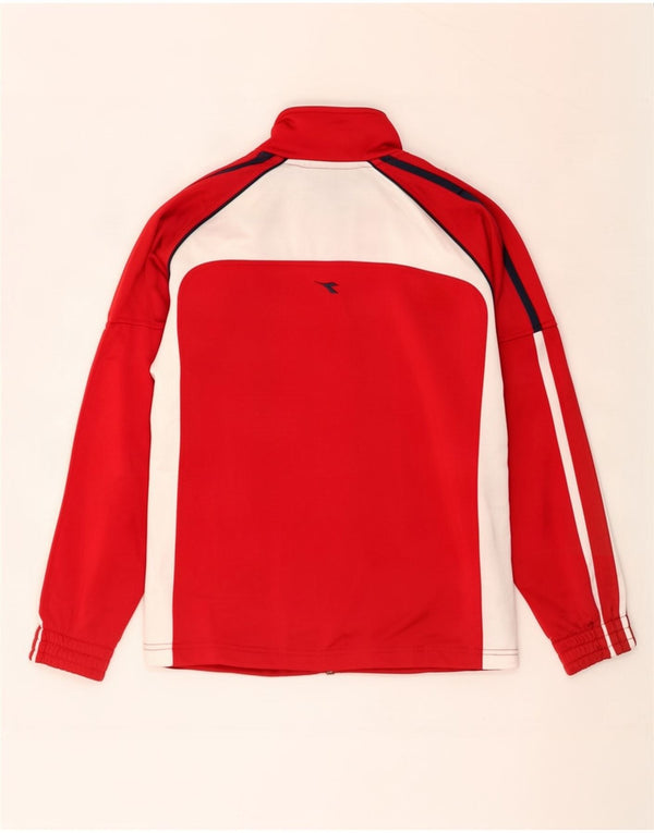 Jaqueta Diadora Meninos Treino Top 12-13 Anos Poliéster Colourblock Vermelho