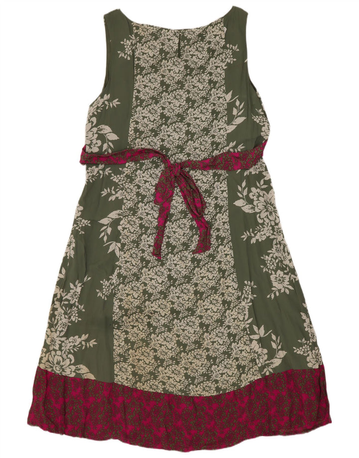 Vestido feminino monsoon evasê UK 16 grande viscose verde