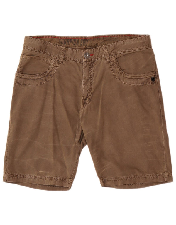 Shorts casuais regulares masculinos Scorpion Bay W33 algodão marrom médio