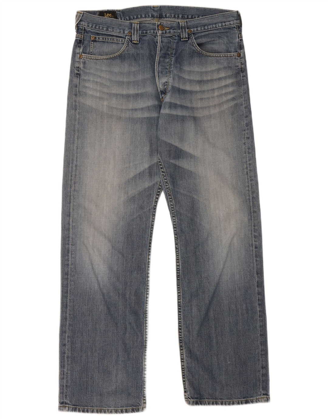 Lee Mens Nash Straight Jeans W34 L32 Azul Algodão