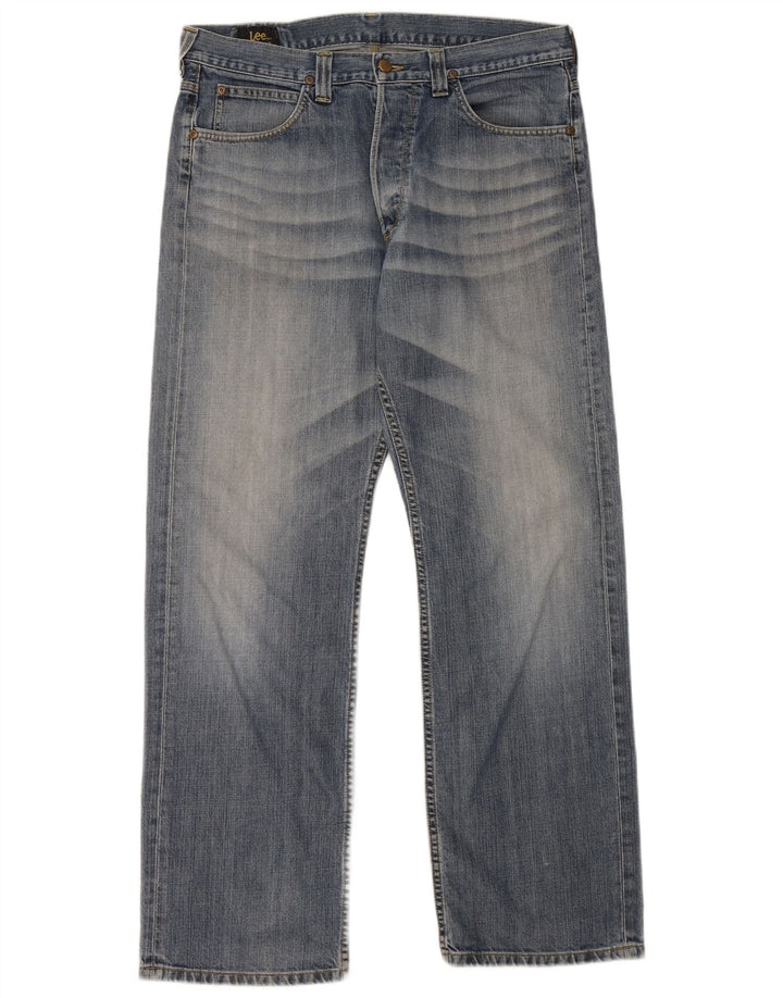 Lee Mens Nash Straight Jeans W34 L32 Azul Algodão