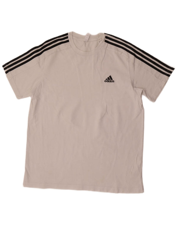Adidas Mens Camiseta Top Grande Algodão Branco
