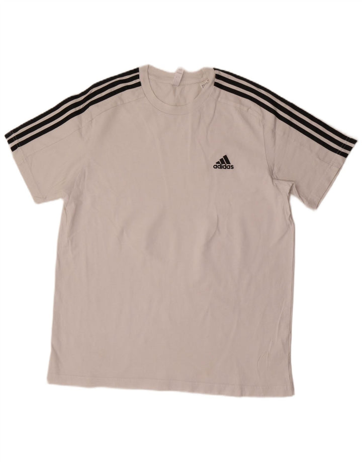 Adidas Mens Camiseta Top Grande Algodão Branco