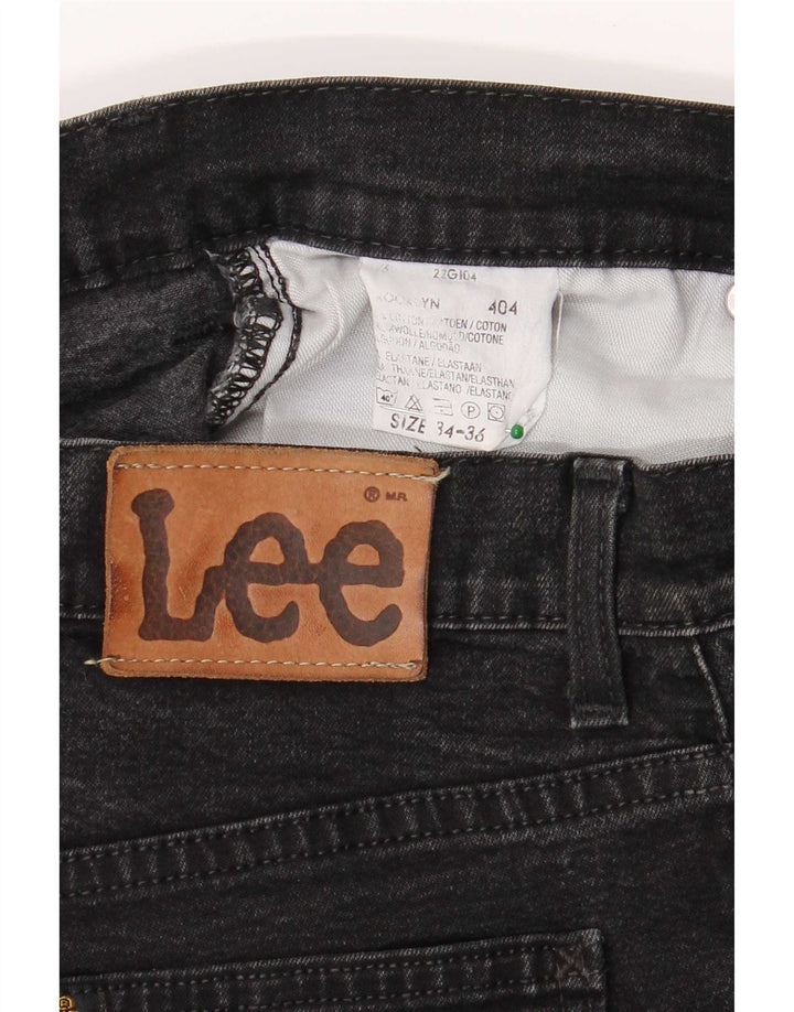 Lee Womens Brooklyn Straight Jeans W34 L36 Algodão Preto
