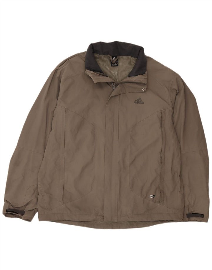 Jaqueta de chuva masculina Adidas UK 40 grande caqui nylon