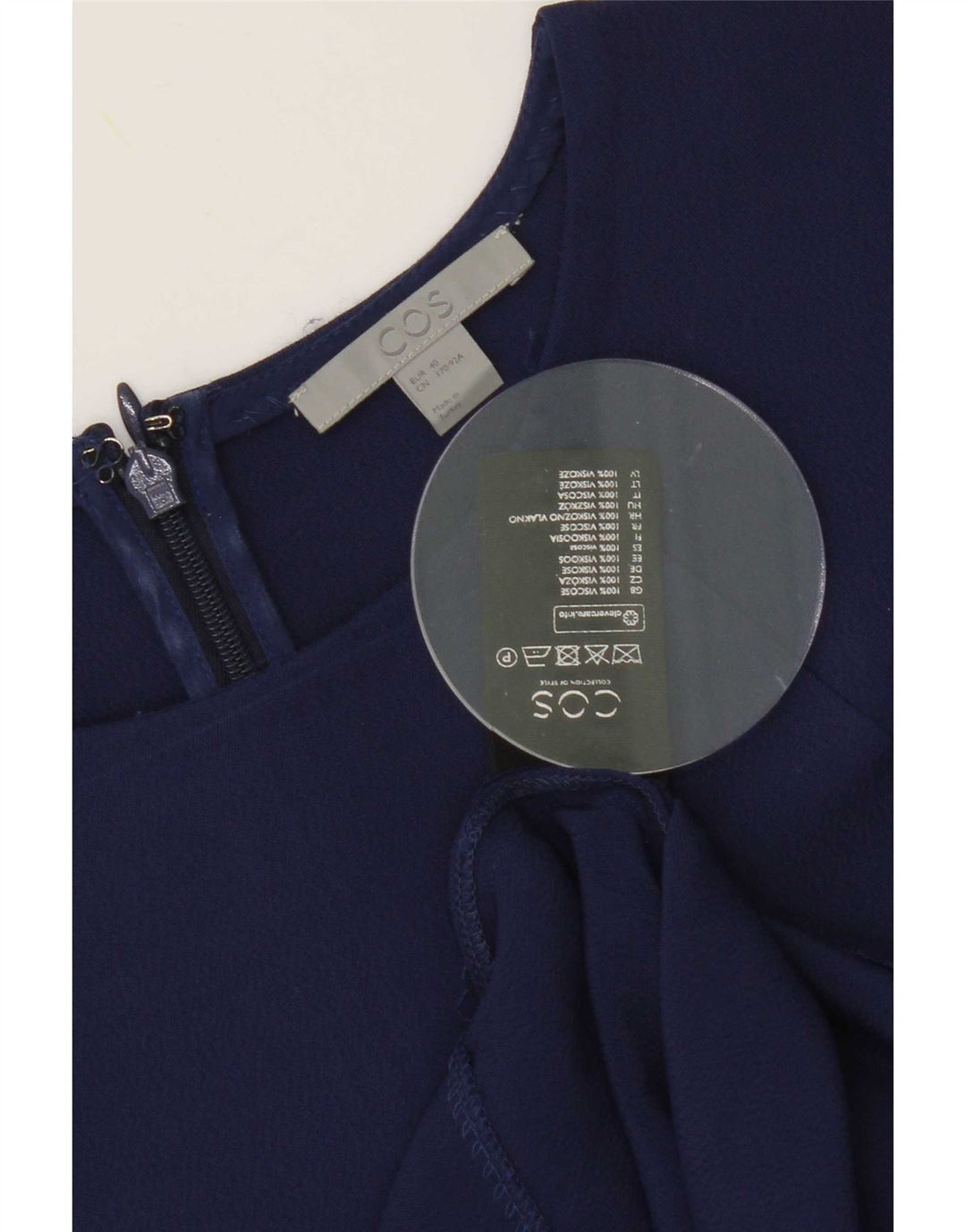 Cos blusa feminina top EU 40 médio azul marinho viscose