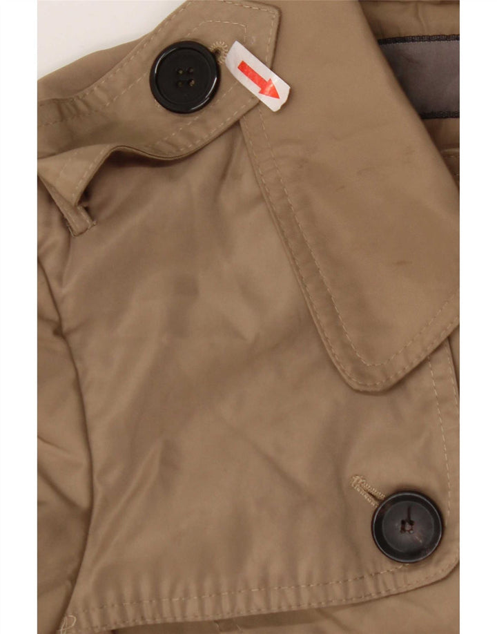 Zara Womens Trench Coat UK 14 Médio Bege Poliéster