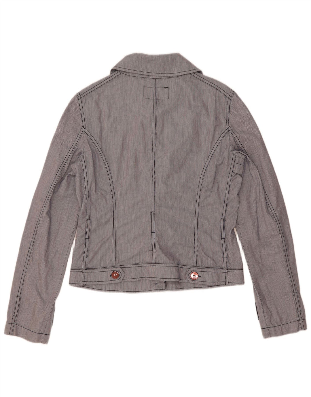 Jaqueta bomber feminina Armani Jeans EUA 8 algodão listrado azul médio