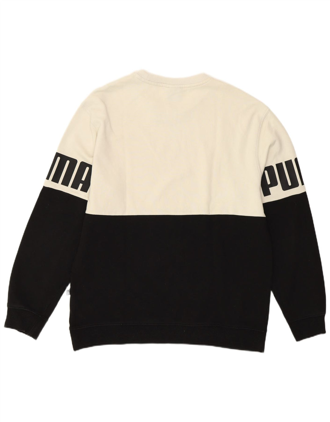 Puma moletom gráfico masculino jumper grande branco colorblock algodão