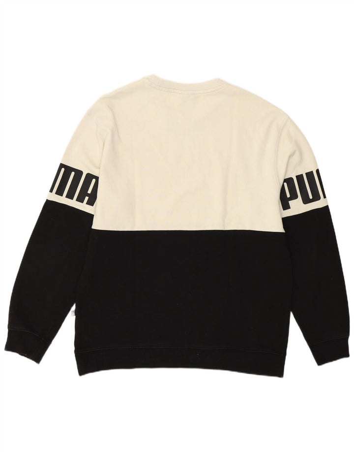 Puma moletom gráfico masculino jumper grande branco colorblock algodão