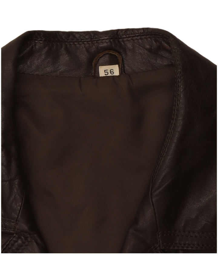 Jaqueta de couro masculina VINTAGE Reino Unido 40 grande couro marrom