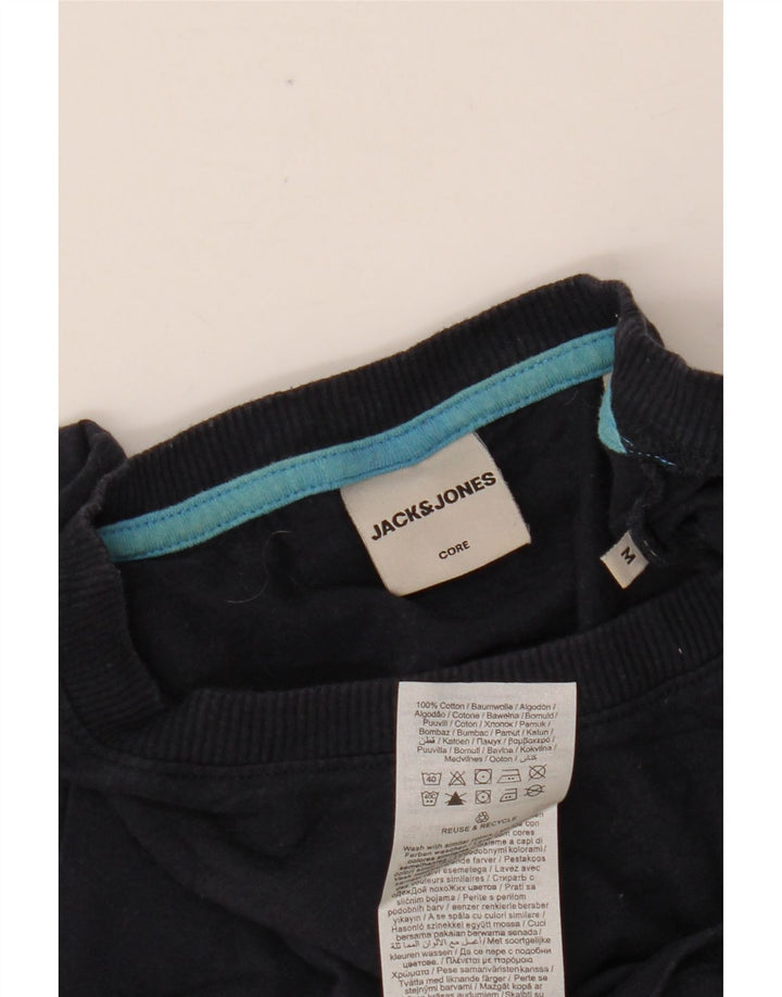 JACK & JONES Camiseta masculina gráfica Top médio algodão azul marinho