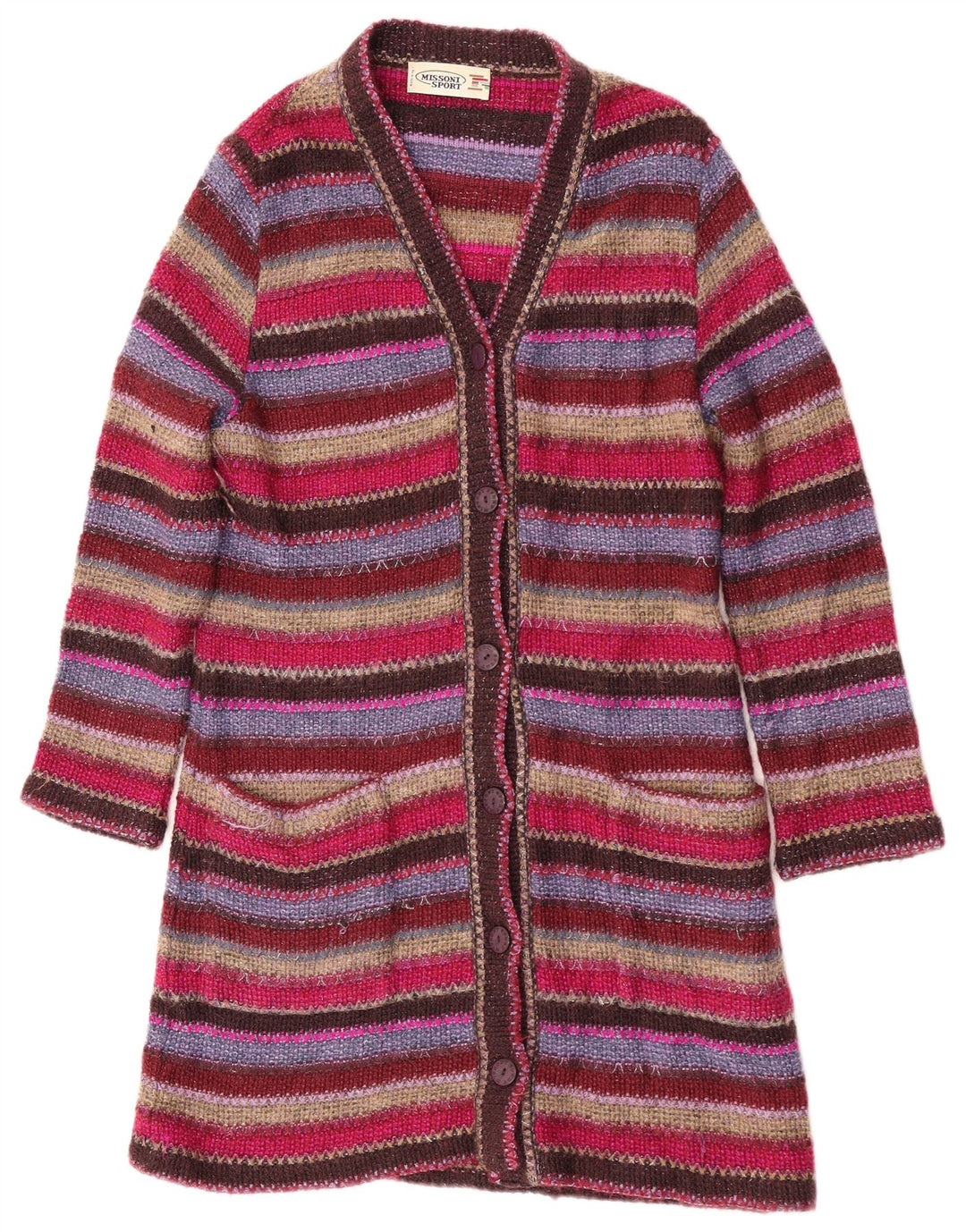 Suéter cardigã feminino Missoni Sport IT 42 médio listrado multicolorido