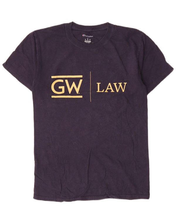Camiseta masculina Champion George Washington com estampa gráfica pequena de algodão azul marinho