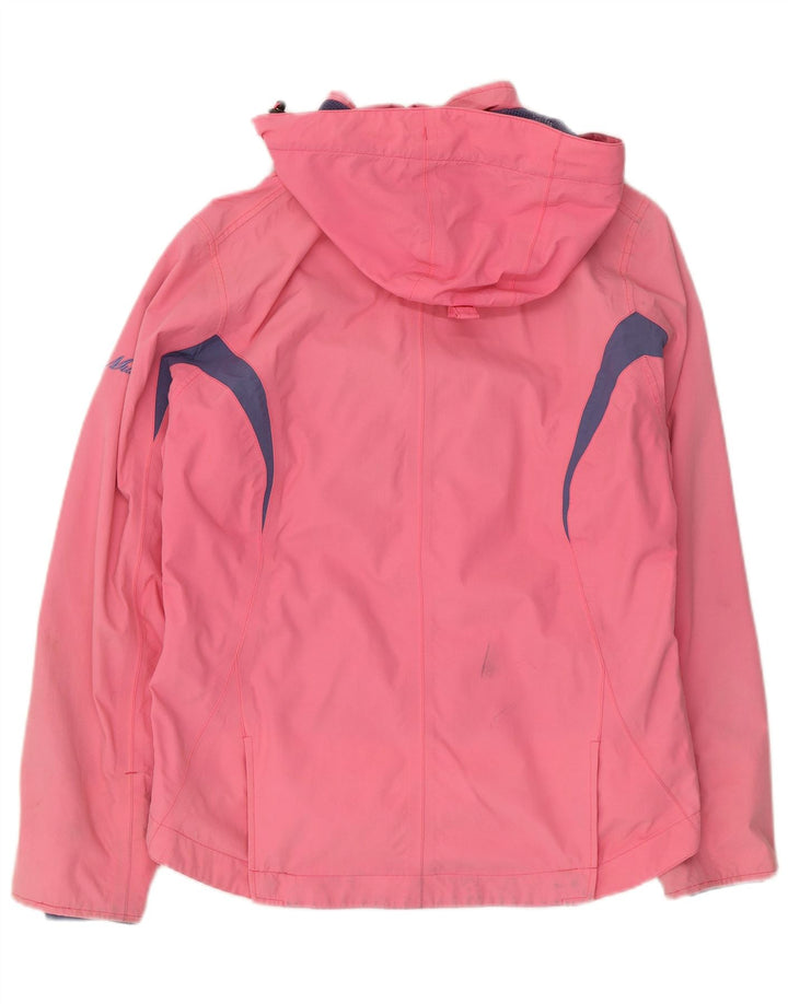 Jaqueta de chuva feminina com capuz exclusiva Musto Reino Unido 12 bloco colorido rosa médio