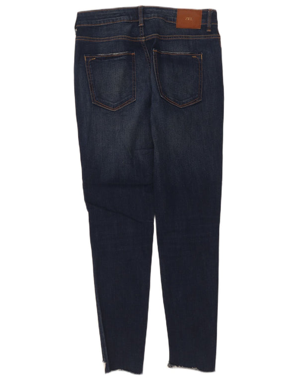 Zara Jeans Skinny Feminino UE 38 Pequeno W28 L28 Azul Algodão