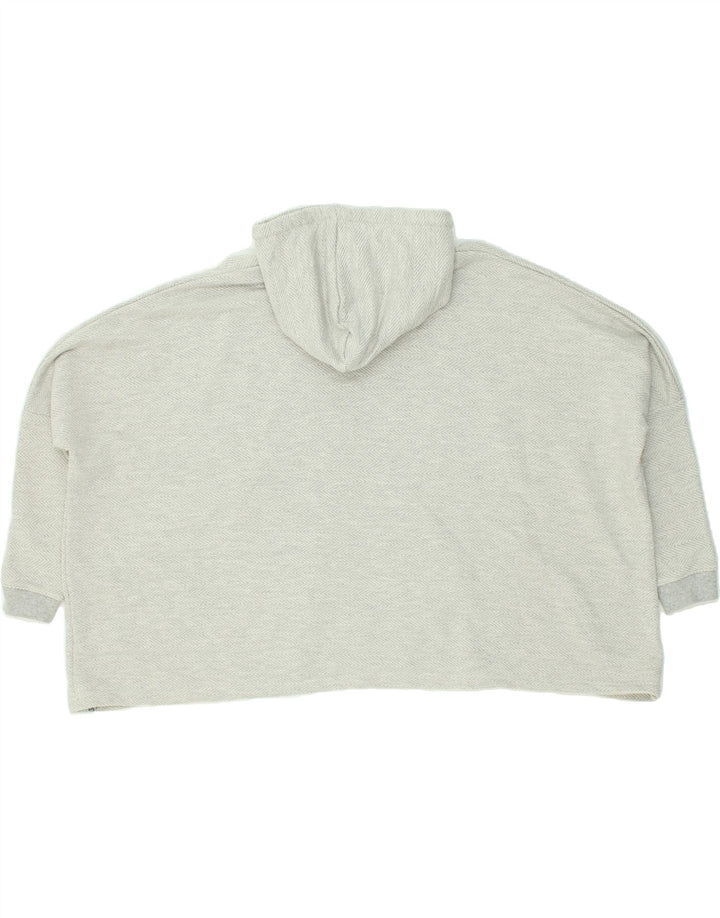 ANIMAL Womens Crop Oversized Hoodie Jumper US 8 Medium Grey Cotton | Vintage Animal | Thrift | Second-Hand Animal | Used Clothing | Messina Hembry 