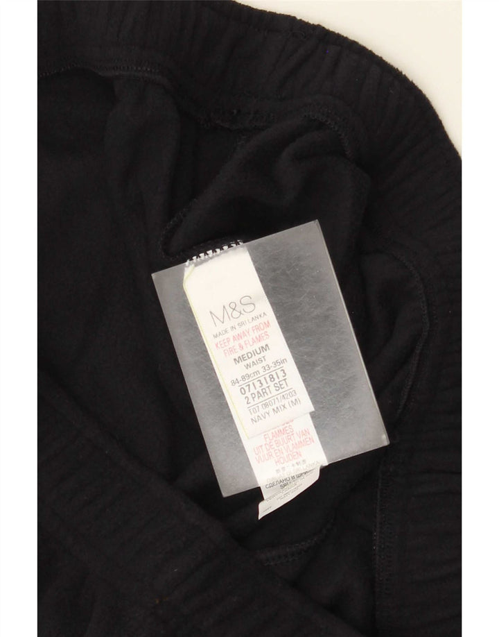 Calça esportiva masculina de lã Marks & Spencer, poliéster azul marinho médio