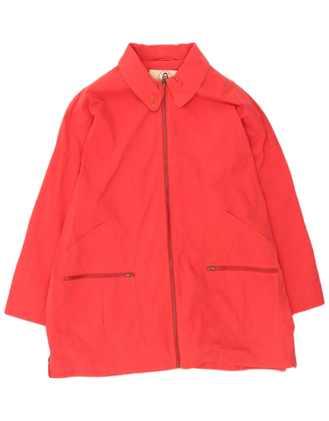 Jaqueta corta-vento oversized feminina vintage UK 22 3XL vermelha