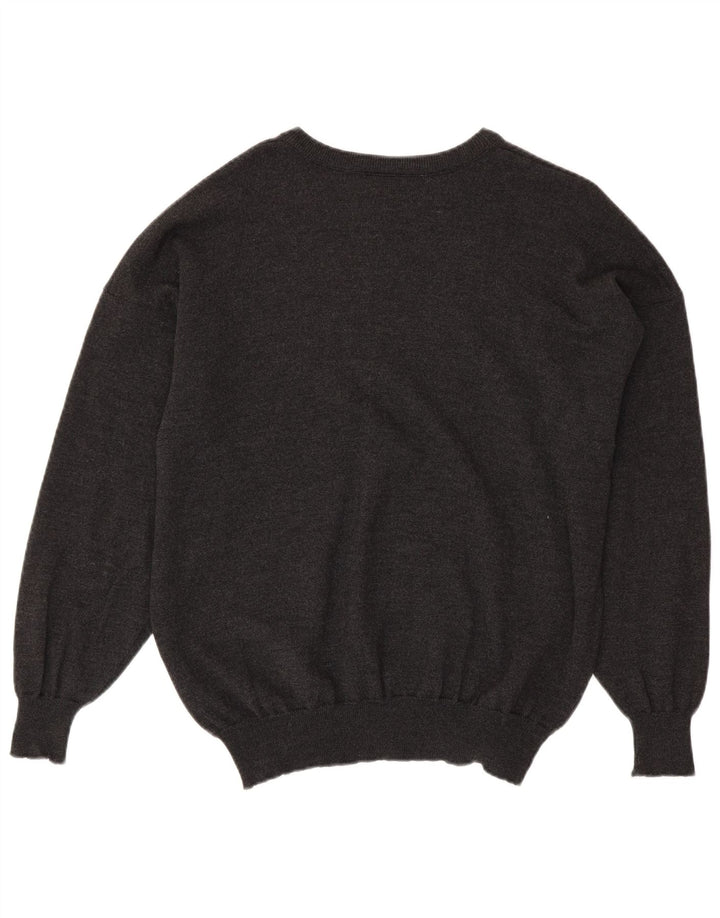 Suéter masculino LACOSTE com gola canoa tamanho 8 3XL lã cinza