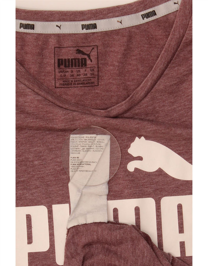 Puma Camiseta Feminina Graphic Top UK 10 Pequena Marrom Poliéster