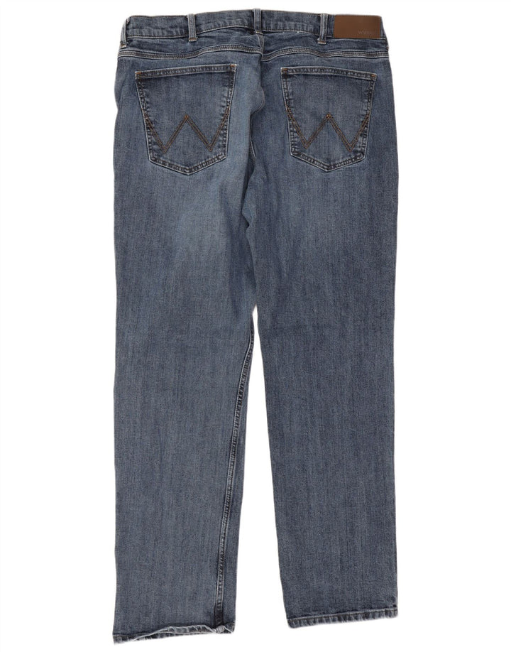 Wrangler Masculino Regular Straight Jeans W38 L32 Azul Algodão