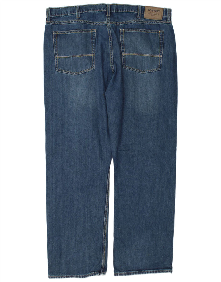 Wrangler Mens Straight Jeans W38 L32 Azul Algodão