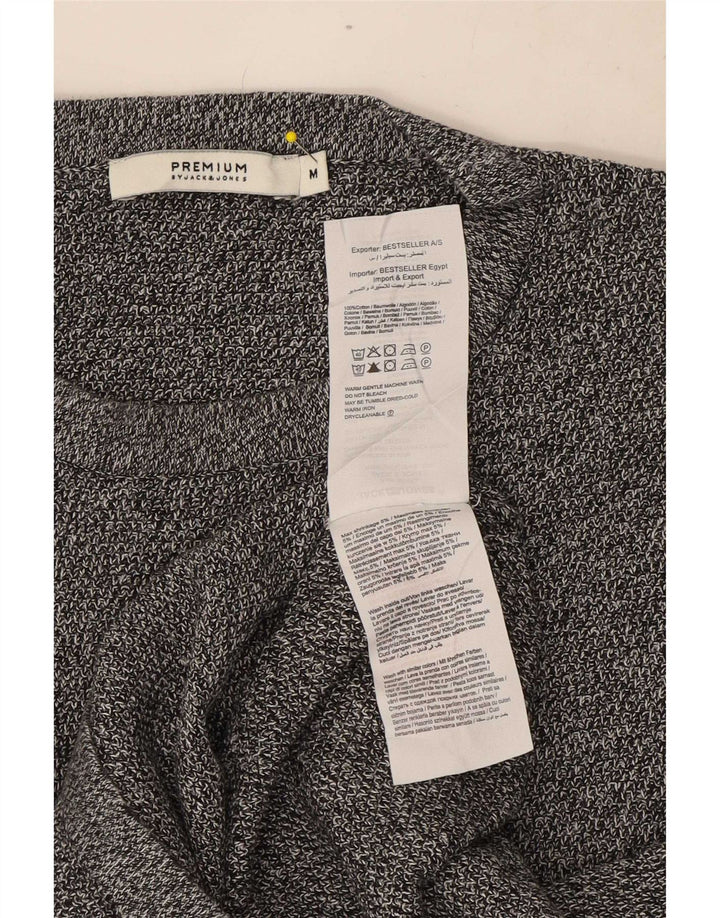 Suéter masculino Jack & Jones com gola redonda e algodão manchado cinza médio