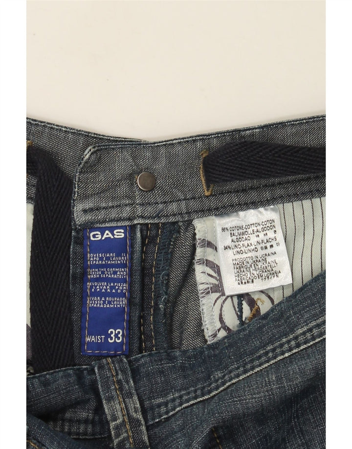 Shorts jeans cargo masculino Gas W33 algodão azul médio