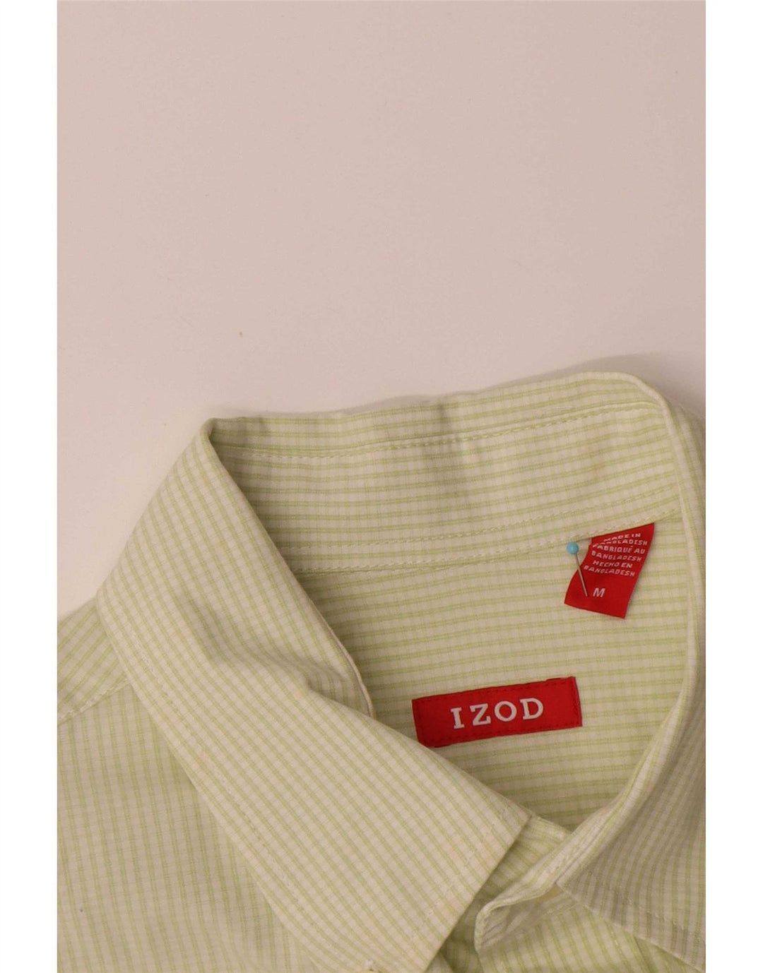 Camisa masculina Izod de algodão xadrez verde médio