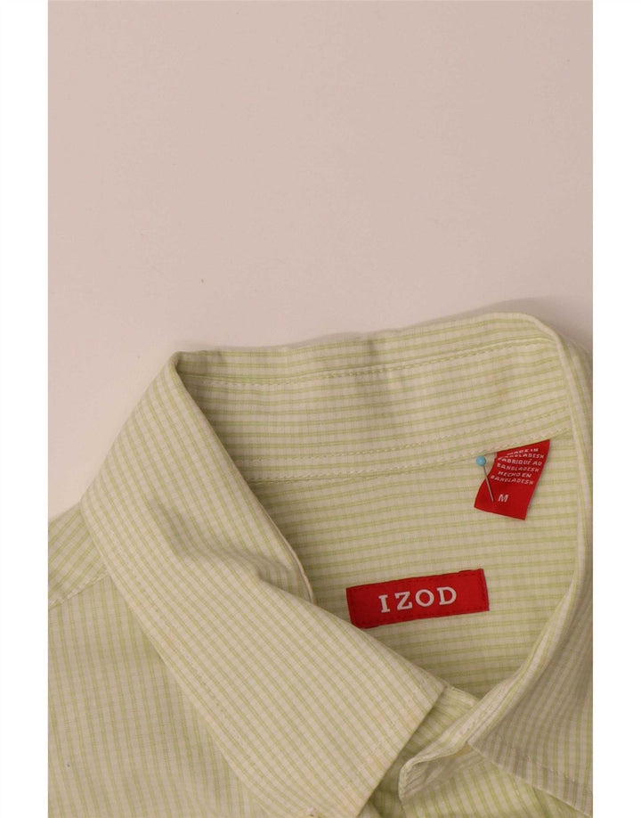 Camisa masculina Izod de algodão xadrez verde médio