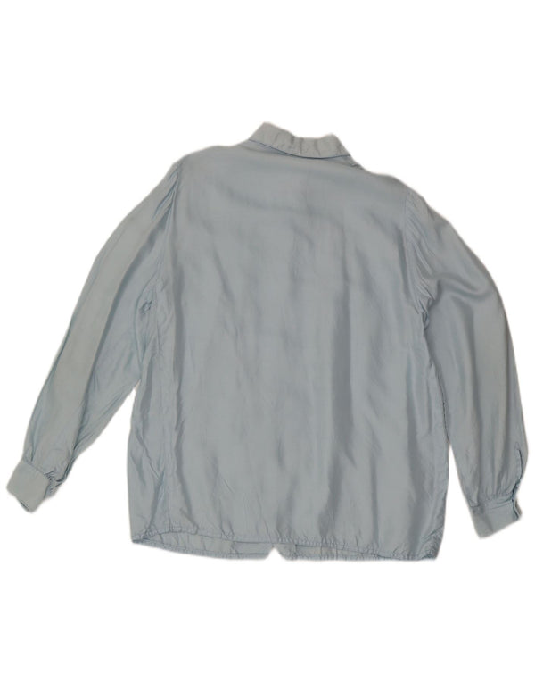 Blusa feminina vintage UK 14 azul médio