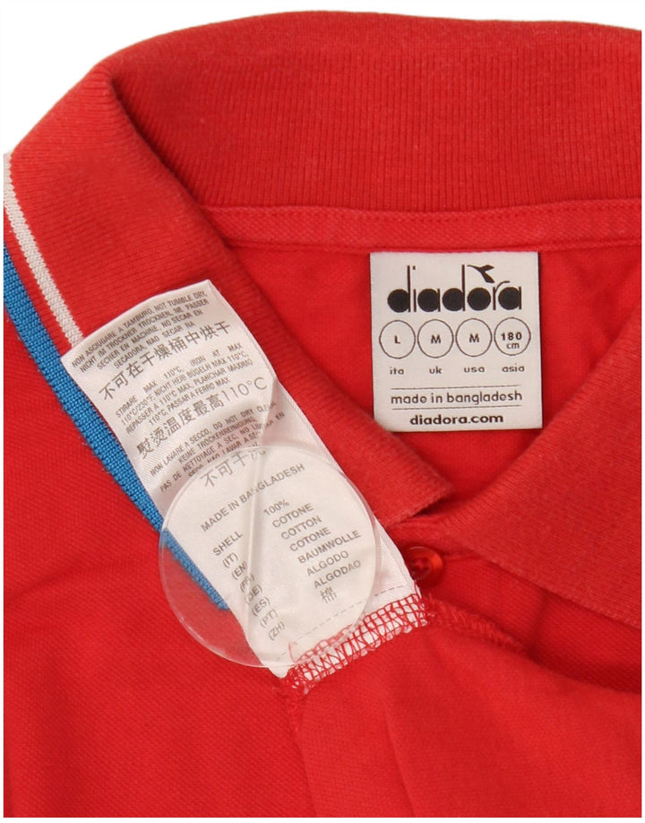 Camisa polo masculina Diadora médio algodão vermelho