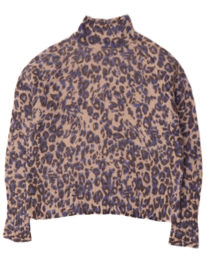 Suéter feminino Whistles com gola tartaruga UK 10 pequeno multicolorido