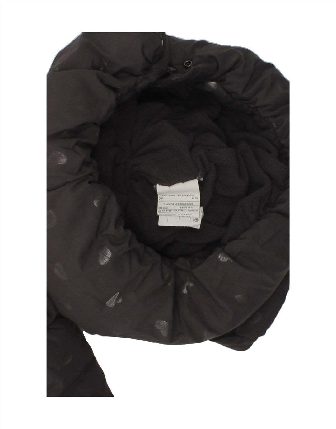 BENETTON Baby Girls Hooded Padded Coat 18-24 Months Black Polyester | Vintage Benetton | Thrift | Second-Hand Benetton | Used Clothing | Messina Hembry 