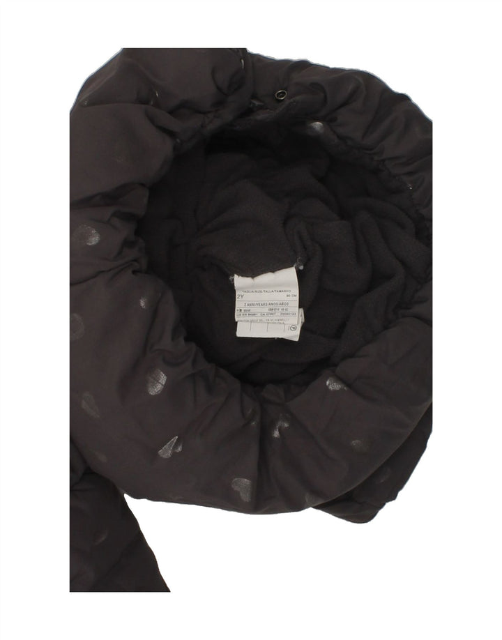 BENETTON Baby Girls Hooded Padded Coat 18-24 Months Black Polyester | Vintage Benetton | Thrift | Second-Hand Benetton | Used Clothing | Messina Hembry 