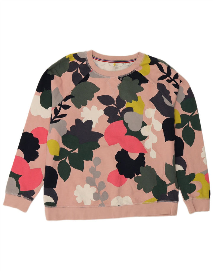 Suéter feminino Boden de ajuste regular, moletom médio rosa floral algodão