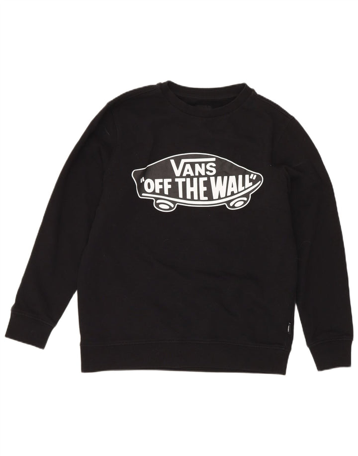 Vans Boys Graphic Moletom Jumper 8-9 Anos Pequeno Algodão Preto