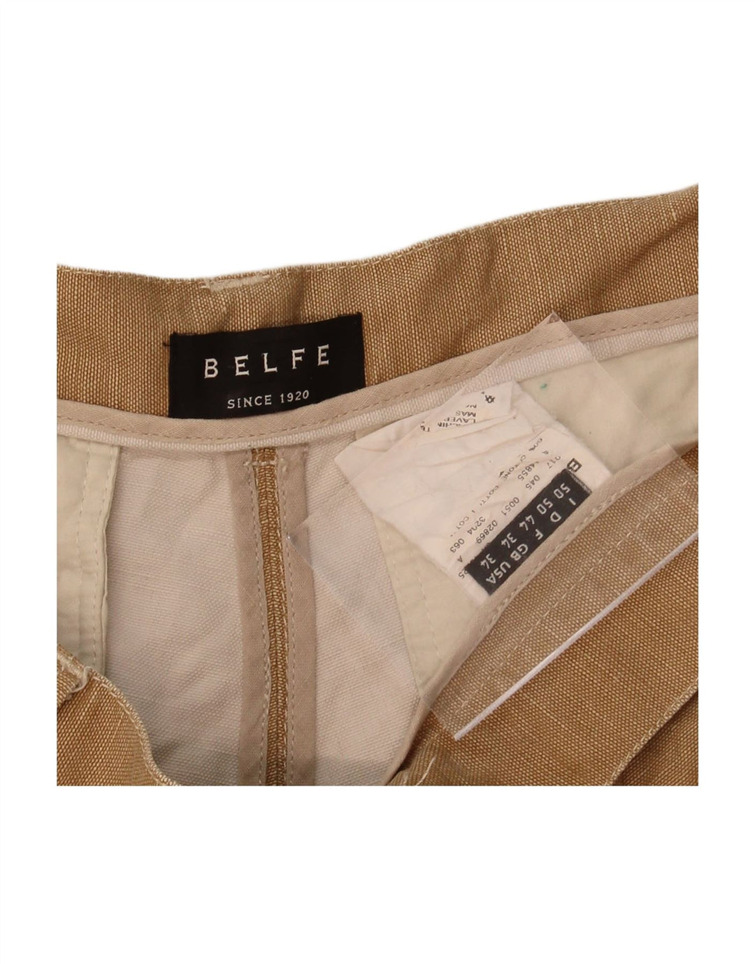 Calça casual reta masculina BELFE W34 L29 bege