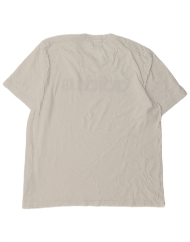 ADIDAS Mens Graphic T-Shirt Top Grande Algodão Branco