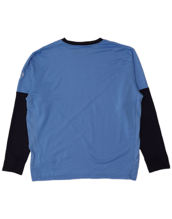 Top masculino Nike manga comprida UK 47/48 2XL azul colorblock poliéster