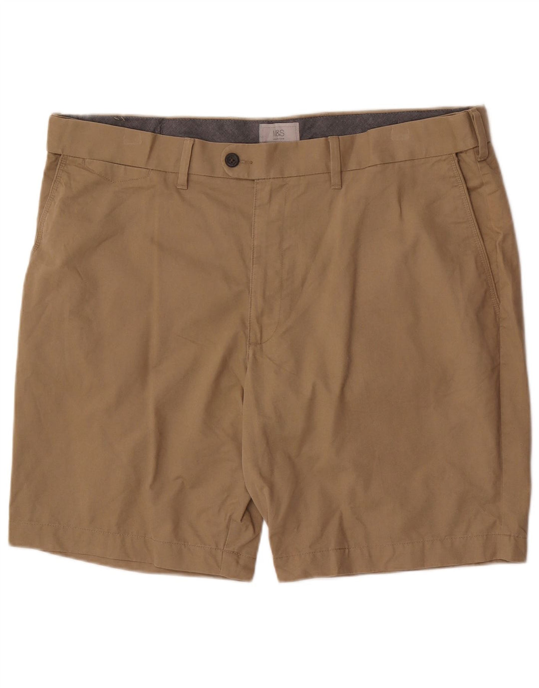 Shorts chino masculino Marks & Spencer W42 2XL algodão bege
