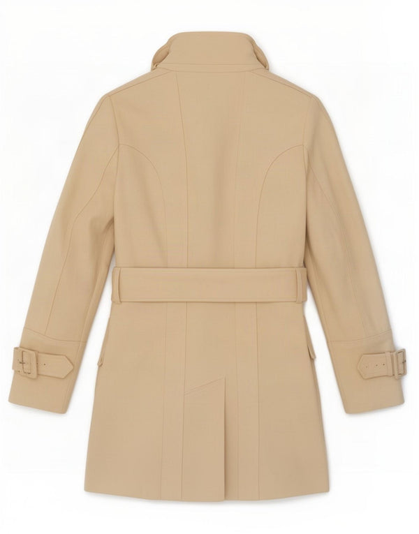 Zara Womens Trench Coat UK 12 Lã Bege Médio
