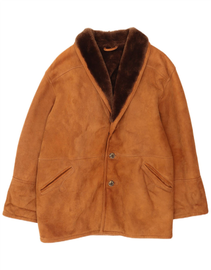 Jaqueta masculina de shearling Port Banus IT 50 grande marrom shearling