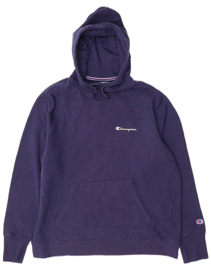 CHAMPION Suéter feminino com capuz UK 18 XL azul marinho poliéster