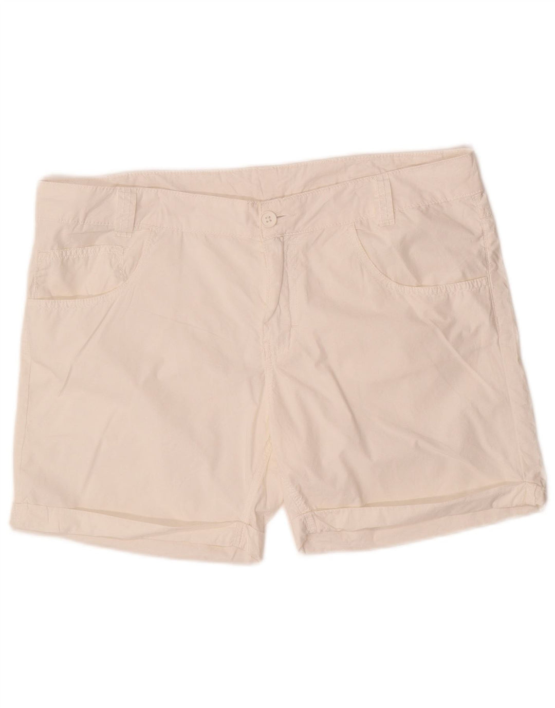 Shorts casuais femininos BENETTON UK 14 grandes W38 algodão branco